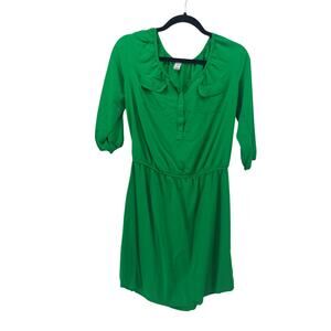 Old Navy Green Dress Henley Button Pockets Size Small